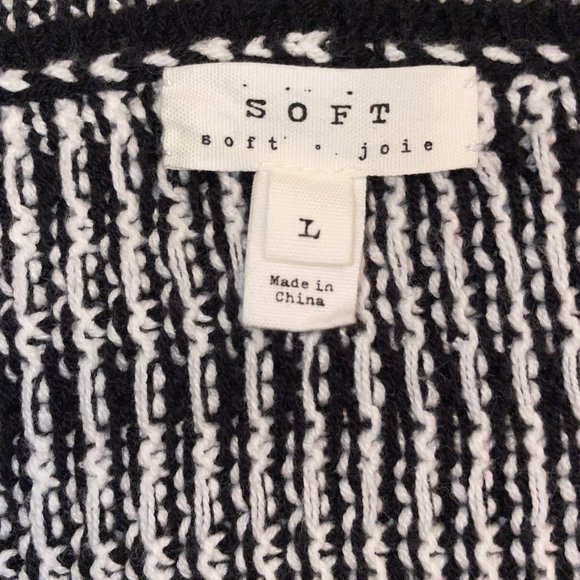 Joie Long Chunky Knit Cotton Blend Sweater Size L Comfy Oversized Tunic - Picture 8 of 11